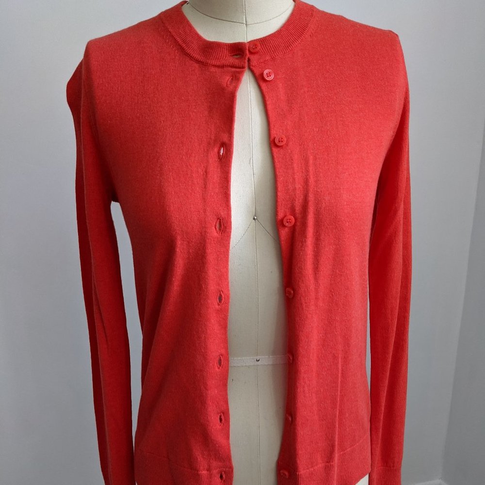 NWOT J. Crew bright red cardigan